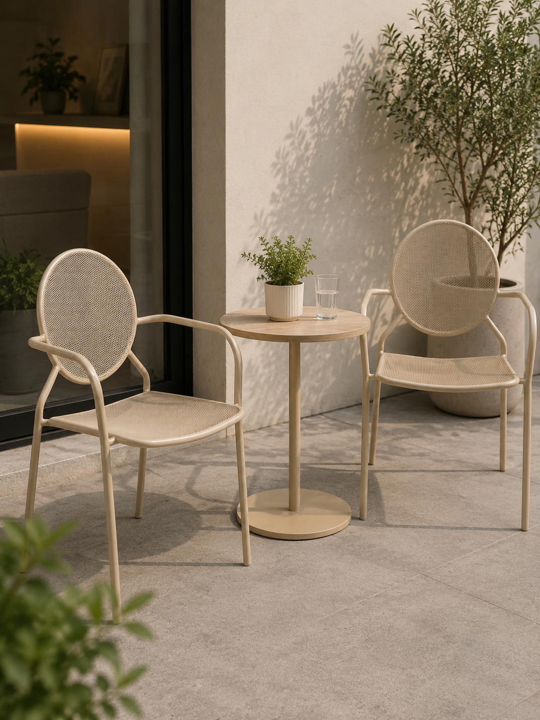 Adanora Aura Metal Sandalye | Modern File Kollu Bahçe, Balkon, Kafe ve Restoran Sandalyesi