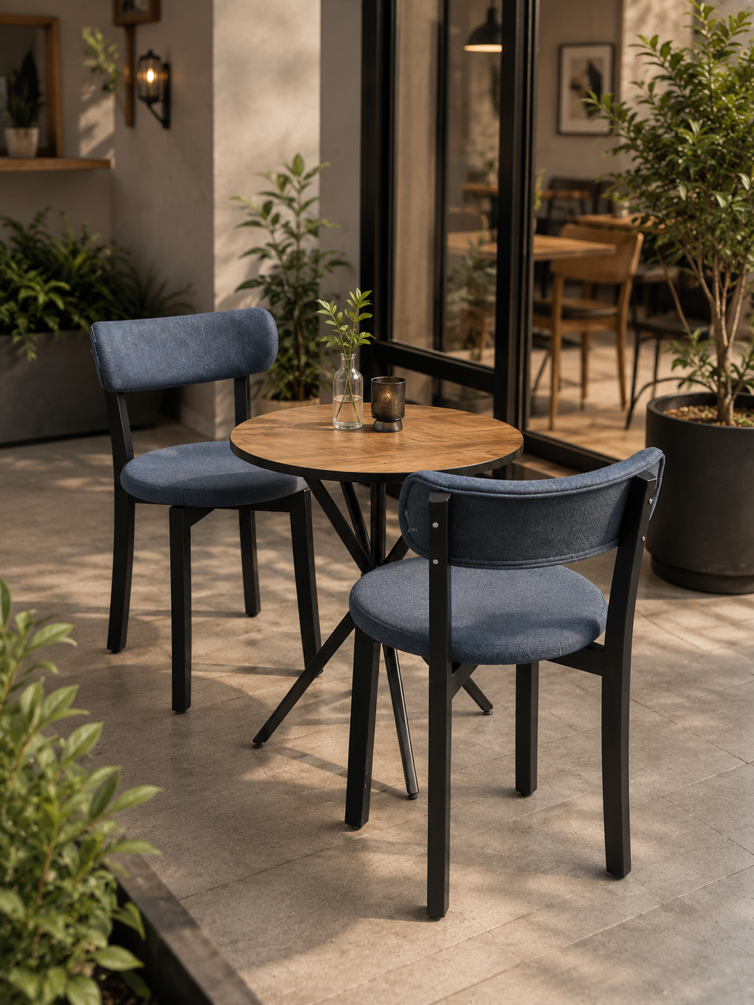 Adanora Luna Bistro Masa Takımı | 2 Kişilik Modern Kafe, Balkon ve Bahçe Masa Sandalye Seti
