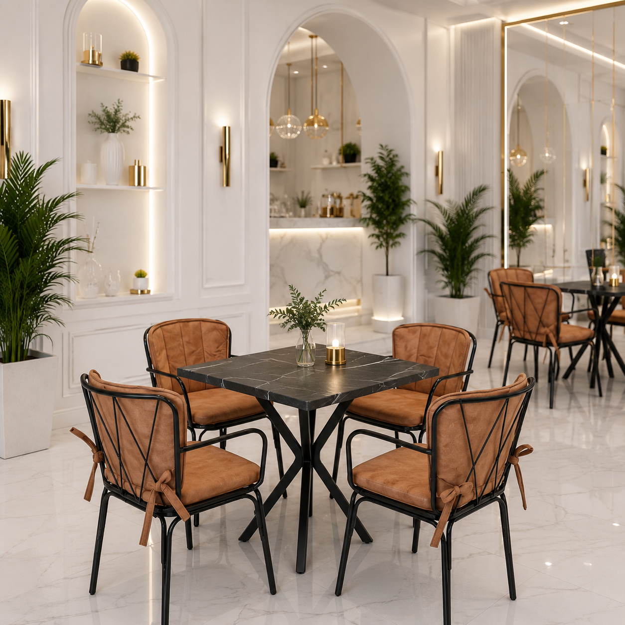 Loft Konsept Modern Bistro Masa Sandalye Takımı (4+1)